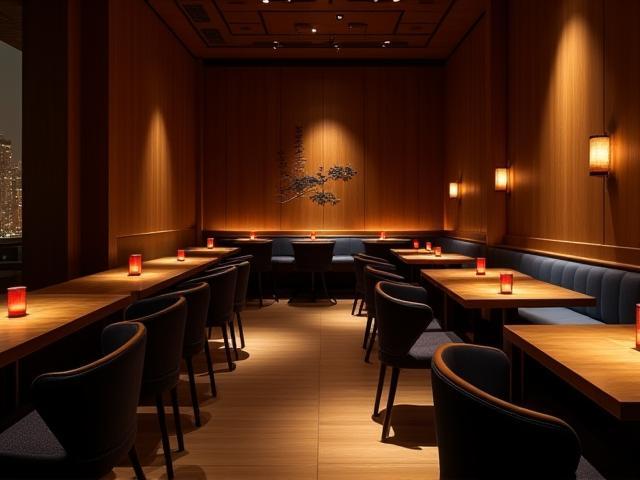 銀座のレストラン内装：洗練された和モダンのダイニング