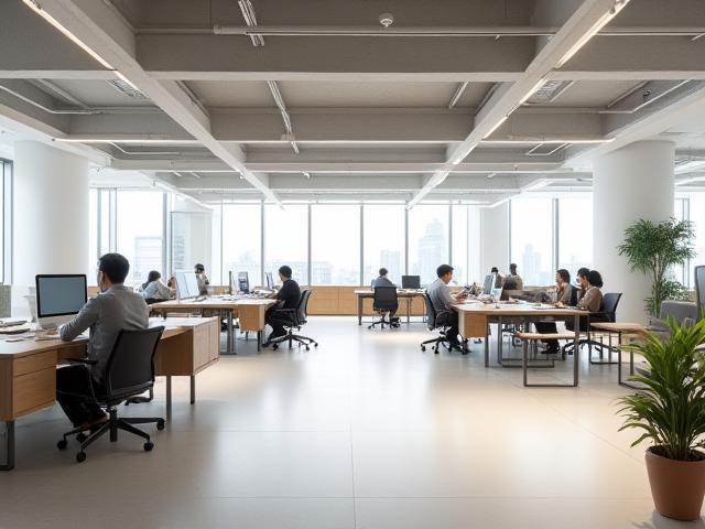 丸の内のオフィスデザイン：開放的なワークスペース